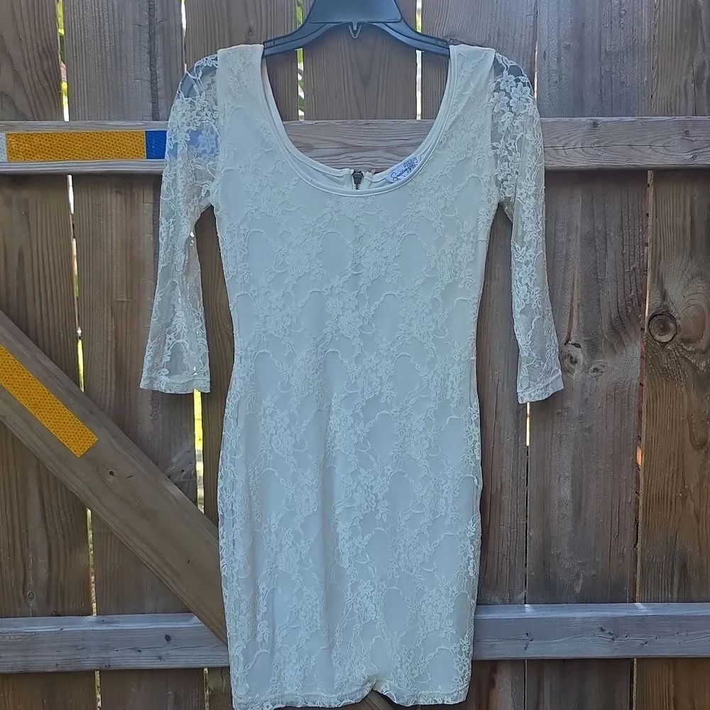 Speechless Cream Lace Dress